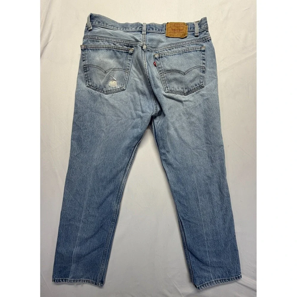 Levi's‎ 501XX Jeans Mens 38x32 (Fits 35x29.5) Blue Denim Distressed Straight Leg